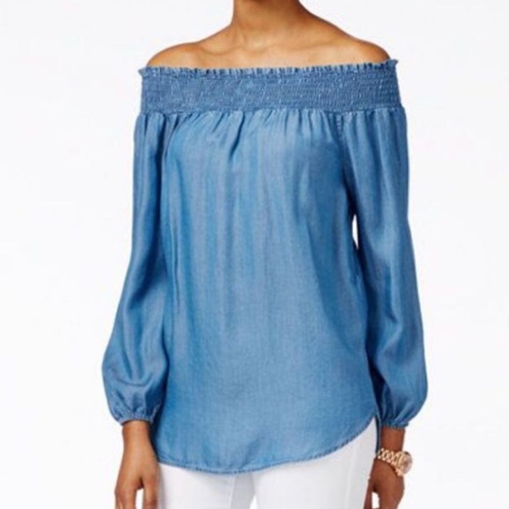 Michael Kors denim Off the shoulder Top